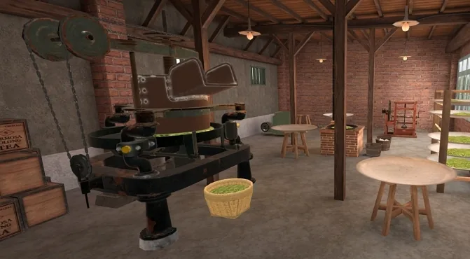 Tea production simulation scene 01